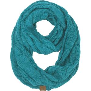 imageCC CC Winter Soft Matching Unisex Chunky Knit Cowl Loop Infinity ScarfSolid Teal