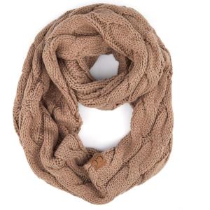 imageCC CC Winter Soft Matching Unisex Chunky Knit Cowl Loop Infinity ScarfTaupe