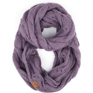 imageCC CC Winter Soft Matching Unisex Chunky Knit Cowl Loop Infinity ScarfViolet