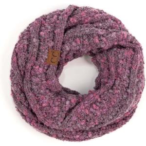 imageCC CC Winter Soft Matching Unisex Chunky Knit Cowl Loop Infinity ScarfViolet Multi
