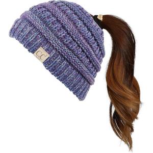 imageCC Children Kids Beanie Chunky Knitted Beanie Pony Tail Hat for Kid Ages 25 MB847 MB816Navy Mix Multi