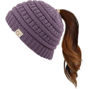 imageCC Children Kids Beanie Chunky Knitted Beanie Pony Tail Hat for Kid Ages 25 MB847 MB816Violet