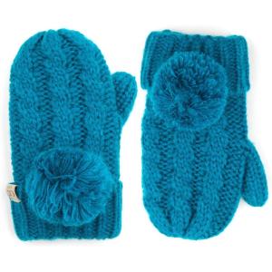imageCC Colorful Knit Childrens Mittens  Cozy with Pom Pom AccentTeal