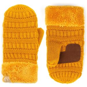 imageCC Colorful Ribbed Knit Childrens Mittens  Warm Soft ampamp Cozy Winter GlovesMustard