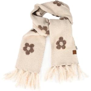 imageCC Fall Winter Mulitcolored Flower Print Woven Scarf for WomenHeather Beige