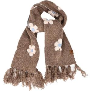 imageCC Fall Winter Mulitcolored Flower Print Woven Scarf for WomenHeather Brown