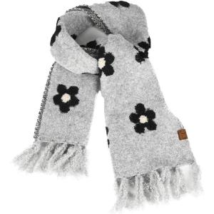 imageCC Fall Winter Mulitcolored Flower Print Woven Scarf for WomenHeather Lt Grey