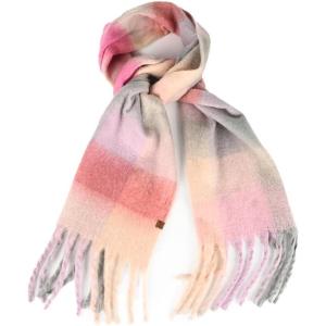 imageCC Fall Winter Solid and Multicolored Woven Knit Scarf for WomenCheckeredcol1