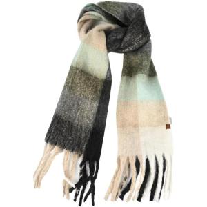 imageCC Fall Winter Solid and Multicolored Woven Knit Scarf for WomenCheckeredcol13