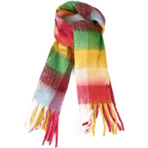 imageCC Fall Winter Solid and Multicolored Woven Knit Scarf for WomenCheckeredcol15