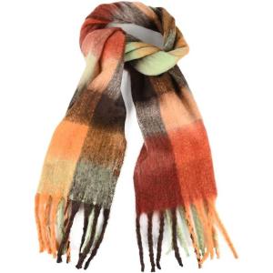imageCC Fall Winter Solid and Multicolored Woven Knit Scarf for WomenCheckeredcol18
