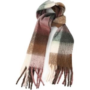 imageCC Fall Winter Solid and Multicolored Woven Knit Scarf for WomenCheckeredcol2