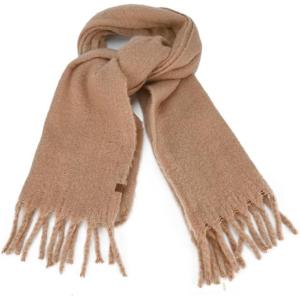 imageCC Fall Winter Solid and Multicolored Woven Knit Scarf for WomenSolid Camel