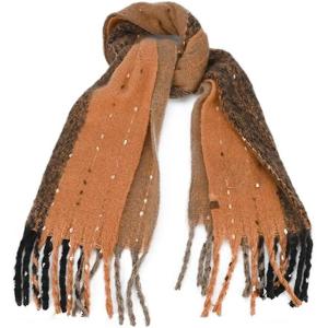 imageCC Fall Winter Solid and Multicolored Woven Knit Scarf for WomenStriperust