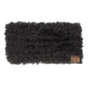 imageCC Faux Fur Headwrap For Women Unisex  Fuzzy Stretchable Soft Warm Winter Headband Ear warmer Ear muffs IvoryBlack