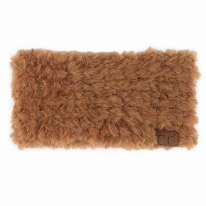 imageCC Faux Fur Headwrap For Women Unisex  Fuzzy Stretchable Soft Warm Winter Headband Ear warmer Ear muffs IvoryCH Brown