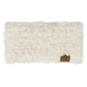 imageCC Faux Fur Headwrap For Women Unisex  Fuzzy Stretchable Soft Warm Winter Headband Ear warmer Ear muffs IvoryIvory