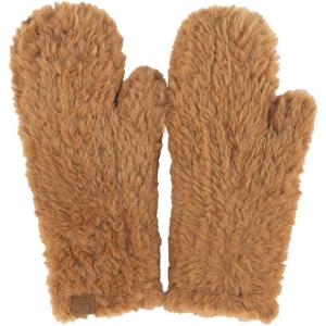 imageCC Faux Fur Mitten For Women Unisex  Stretchable Soft Warm Cold weather Winter GlovesCh Brown