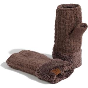 imageCC Fingerless Gloves for Women  Fuzzy Lined Knit Wrist Warmers Ribbed Smocking Stitch Soft Acrylic FLG25A Smocking Stitch Patternearth Grey