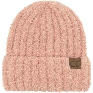 imageCC Fuzzy Beanie for Women Unisex  Acrylic Stretchable Soft Warm Knit Winter Skully HatAcrylicindi Pink