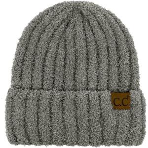 imageCC Fuzzy Beanie for Women Unisex  Acrylic Stretchable Soft Warm Knit Winter Skully HatAcryliclt Grey