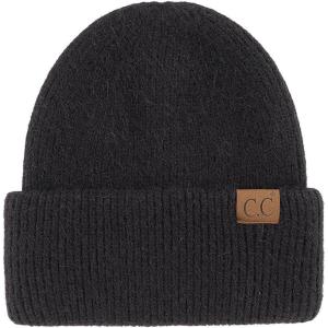 imageCC Fuzzy Beanie for Women Unisex  Acrylic Stretchable Soft Warm Knit Winter Skully HatAngorablack