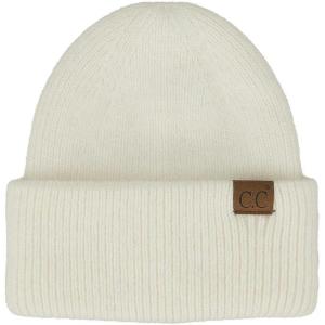 imageCC Fuzzy Beanie for Women Unisex  Acrylic Stretchable Soft Warm Knit Winter Skully HatAngoraivory