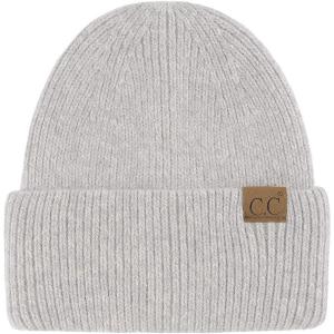 imageCC Fuzzy Beanie for Women Unisex  Acrylic Stretchable Soft Warm Knit Winter Skully HatAngoralt Grey