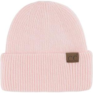 imageCC Fuzzy Beanie for Women Unisex  Acrylic Stretchable Soft Warm Knit Winter Skully HatAngorapink