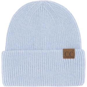 imageCC Fuzzy Beanie for Women Unisex  Acrylic Stretchable Soft Warm Knit Winter Skully HatAngorasky Blue