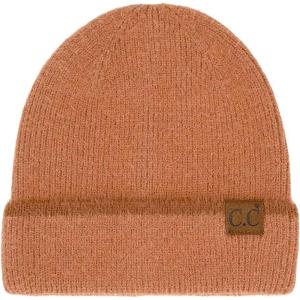 imageCC Fuzzy Beanie for Women Unisex  Acrylic Stretchable Soft Warm Knit Winter Skully HatFeather Yarnrust