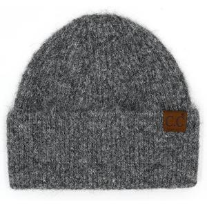 imageCC Fuzzy Beanie for Women Unisex  Acrylic Stretchable Soft Warm Knit Winter Skully HatRecycled Yarngrey