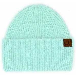 imageCC Fuzzy Beanie for Women Unisex  Acrylic Stretchable Soft Warm Knit Winter Skully HatRecycled Yarnmint