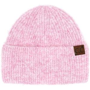 imageCC Fuzzy Beanie for Women Unisex  Acrylic Stretchable Soft Warm Knit Winter Skully HatRecycled Yarnpink