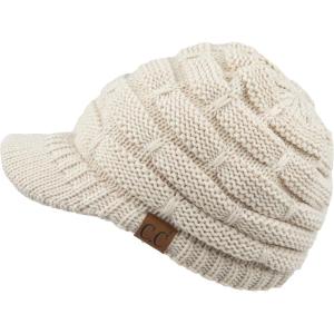 imageCC Hatsandscarf Exclusives Womens Ribbed Knit Hat with Brim YJ131YJ2023A Beige