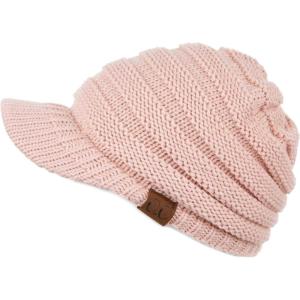 imageCC Hatsandscarf Exclusives Womens Ribbed Knit Hat with Brim YJ131YJ2023Indi Pink