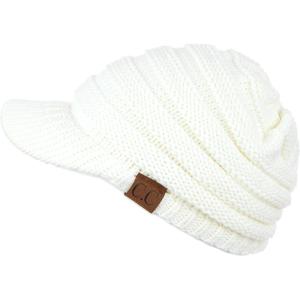 imageCC Hatsandscarf Exclusives Womens Ribbed Knit Hat with Brim YJ131YJ2023Ivory Amazon