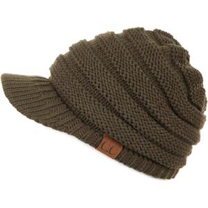 imageCC Hatsandscarf Exclusives Womens Ribbed Knit Hat with Brim YJ131YJ2023New Olive