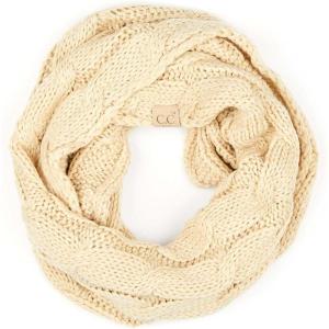 imageCC Kids Cable Knit Infinity Scarf For Boys Girls  Comfortable Soft Warm Children Youth Knit MufflerBeige