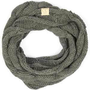 imageCC Kids Cable Knit Infinity Scarf For Boys Girls  Comfortable Soft Warm Children Youth Knit MufflerDkmel Grey