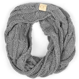 imageCC Kids Cable Knit Infinity Scarf For Boys Girls  Comfortable Soft Warm Children Youth Knit MufflerLtmel Grey