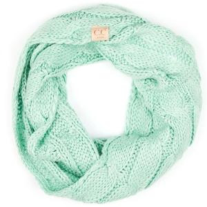 imageCC Kids Cable Knit Infinity Scarf For Boys Girls  Comfortable Soft Warm Children Youth Knit MufflerMint