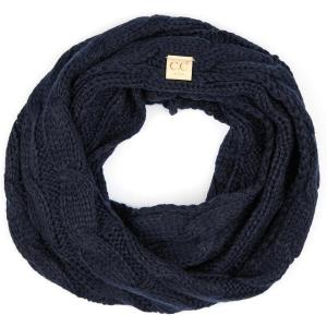 imageCC Kids Cable Knit Infinity Scarf For Boys Girls  Comfortable Soft Warm Children Youth Knit MufflerNavy