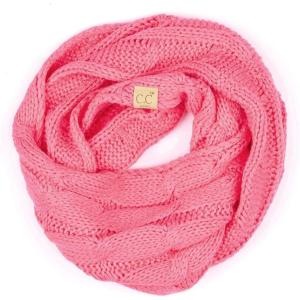 imageCC Kids Cable Knit Infinity Scarf For Boys Girls  Comfortable Soft Warm Children Youth Knit MufflerNew Candy Pink