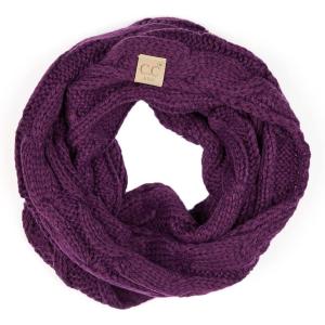 imageCC Kids Cable Knit Infinity Scarf For Boys Girls  Comfortable Soft Warm Children Youth Knit MufflerPurple