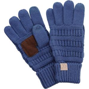 imageCC Kids Childrens Cable Knit Warm AntiSlip Touchscreen Texting GlovesDark Denim