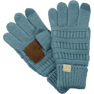 imageCC Kids Childrens Cable Knit Warm AntiSlip Touchscreen Texting GlovesDenim