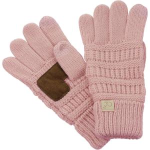 imageCC Kids Childrens Cable Knit Warm AntiSlip Touchscreen Texting GlovesIndi Pink