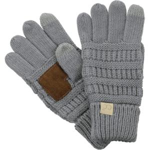 imageCC Kids Childrens Cable Knit Warm AntiSlip Touchscreen Texting GlovesLight Melange Gray