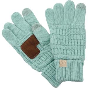 imageCC Kids Childrens Cable Knit Warm AntiSlip Touchscreen Texting GlovesMint